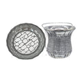 Silver Kotel Design - Glass Kiddush Cup with Plate