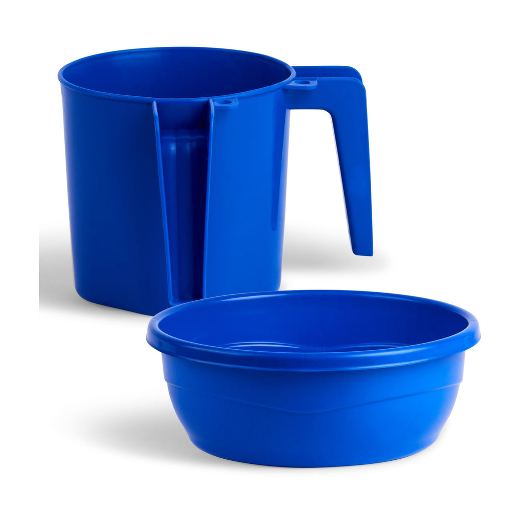 Plastic Washing Cup & Bowl Set, Small, Blue