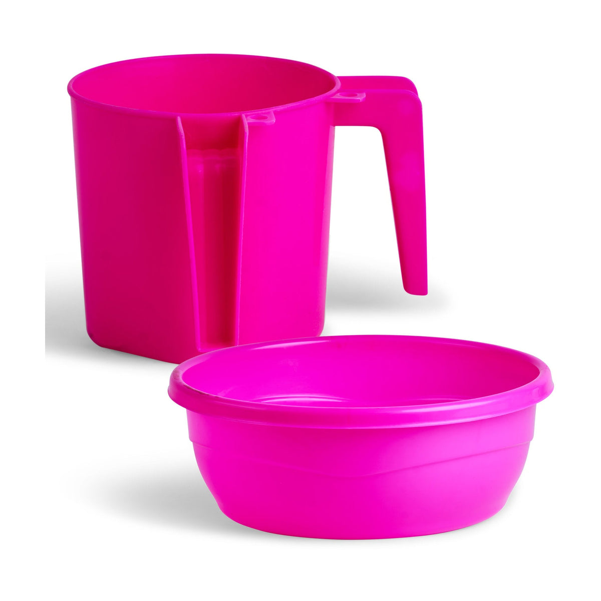 Plastic Washing Cup & Bowl Set, Small, Pink