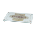 Challah Board, Glass with Silver-Effect Legs