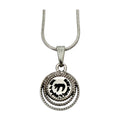 Necklace, Rhodium Plated with Crystals, Chai
