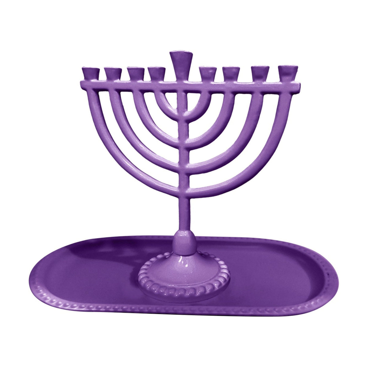 Menorah and Tray Set, Aluminum