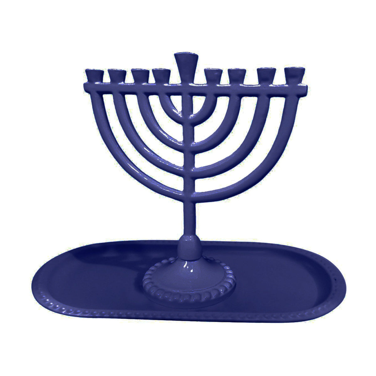 Menorah and Tray Set, Aluminum