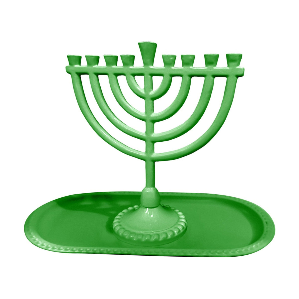 Menorah and Tray Set, Aluminum