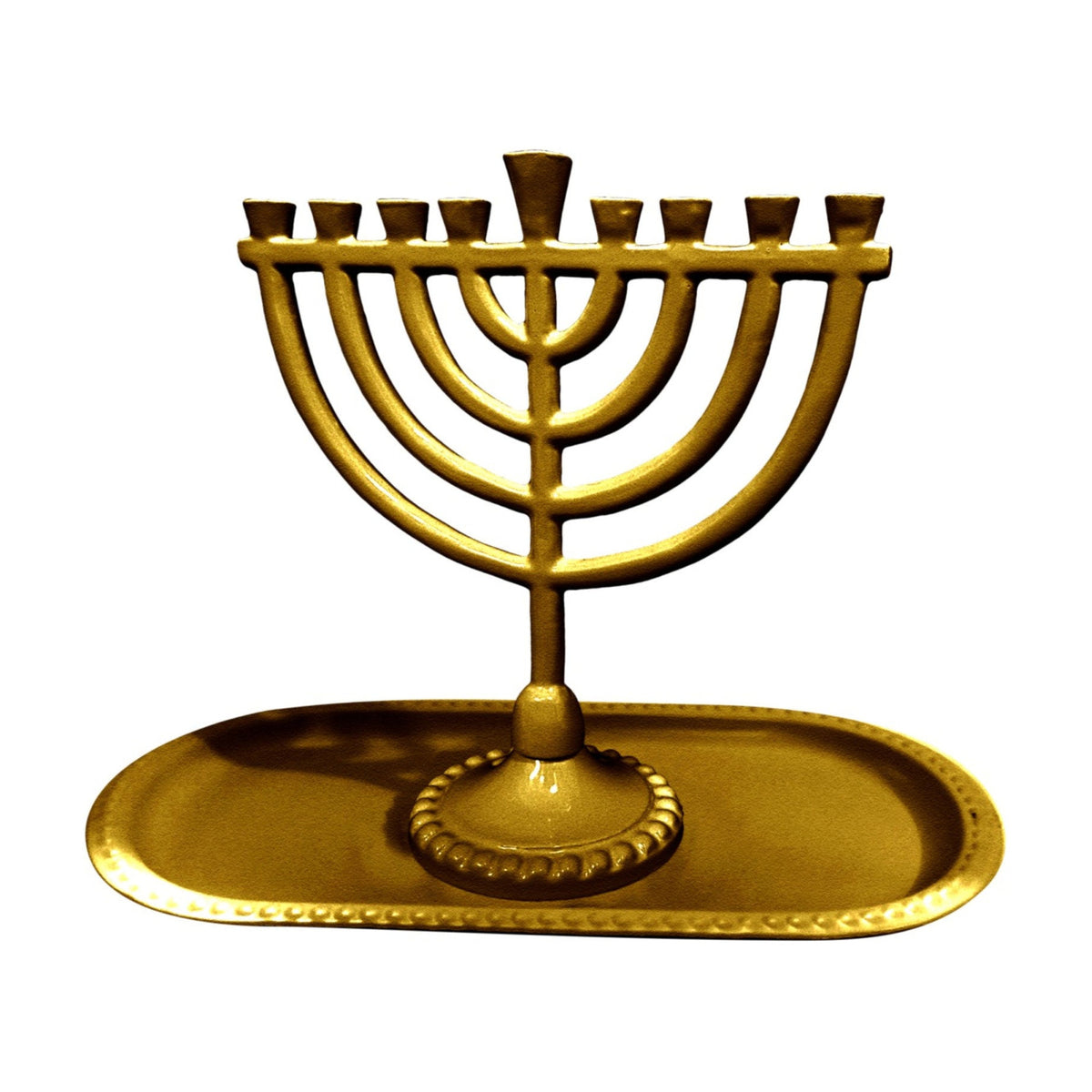 Menorah and Tray Set, Aluminum
