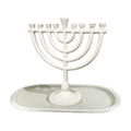 Menorah and Tray Set, Aluminum