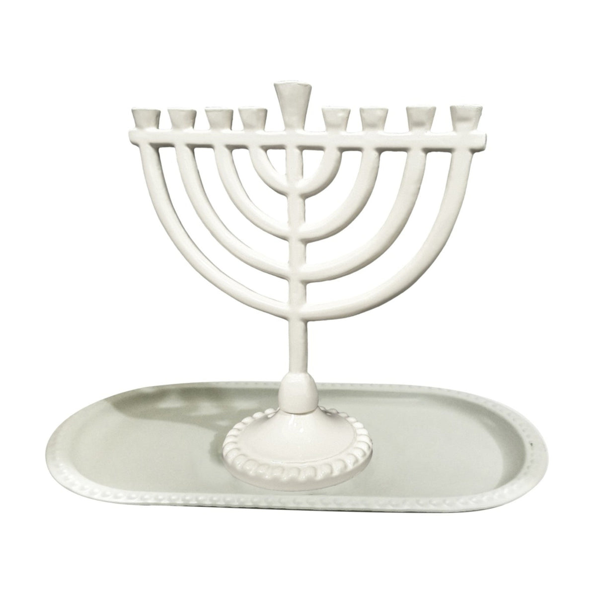 Menorah and Tray Set, Aluminum