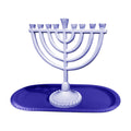Menorah and Tray Set, Aluminum