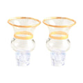 Glass Oil Cups with Gold Trim, 2pcs
