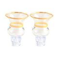 Glass Oil Cups with Gold Trim, 2pcs