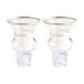 Glass Oil Cups with Silver Trim, 2pcs