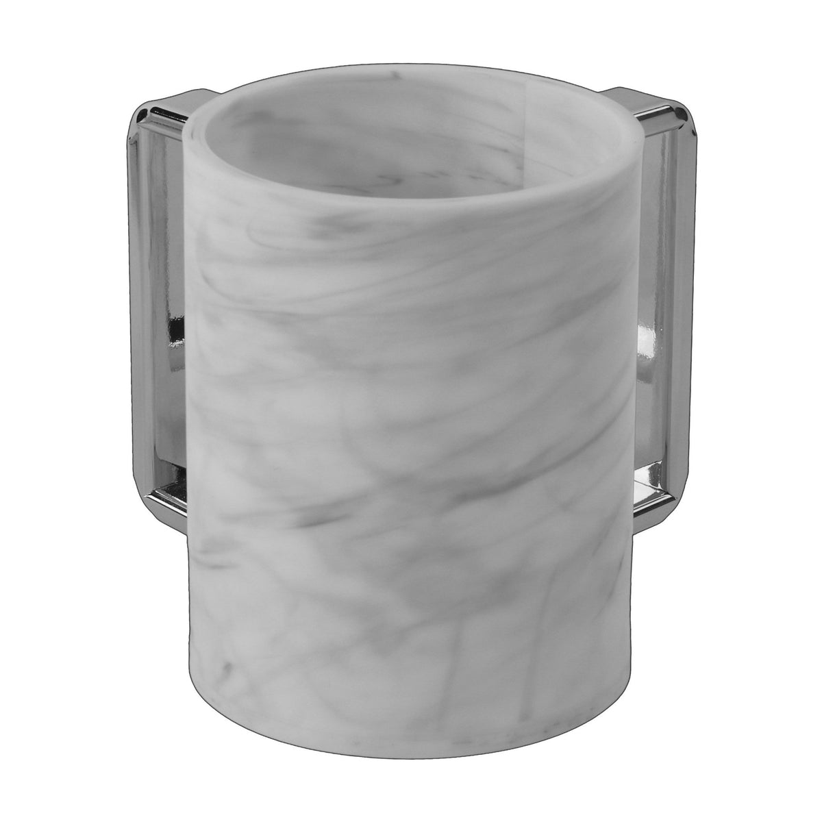 Acrylic Marble Washing Cup with Silver Handles
