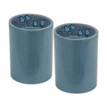 Anodized Candlesticks with Pomegranate Design, Blue
