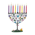 Flowering Tree Hand-Crafted Metal Menorah
