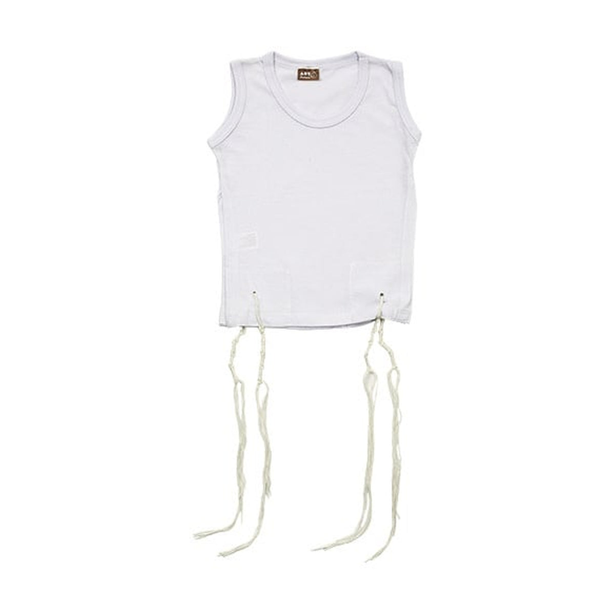 100% Cotton Undershirt-Style Arbah Kanfot (Tzitzit) with Ashkenazi Thin Gauge Machine Made Tzitzit Strings Kids Sizes
