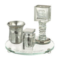 Crystal Havdala Set with Round Tray  20 cm