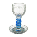 Kiddush Cup Set, Blue Stem Crystal