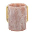 Acrylic Washing Cup 13 cm -  Pink and Gold Marble