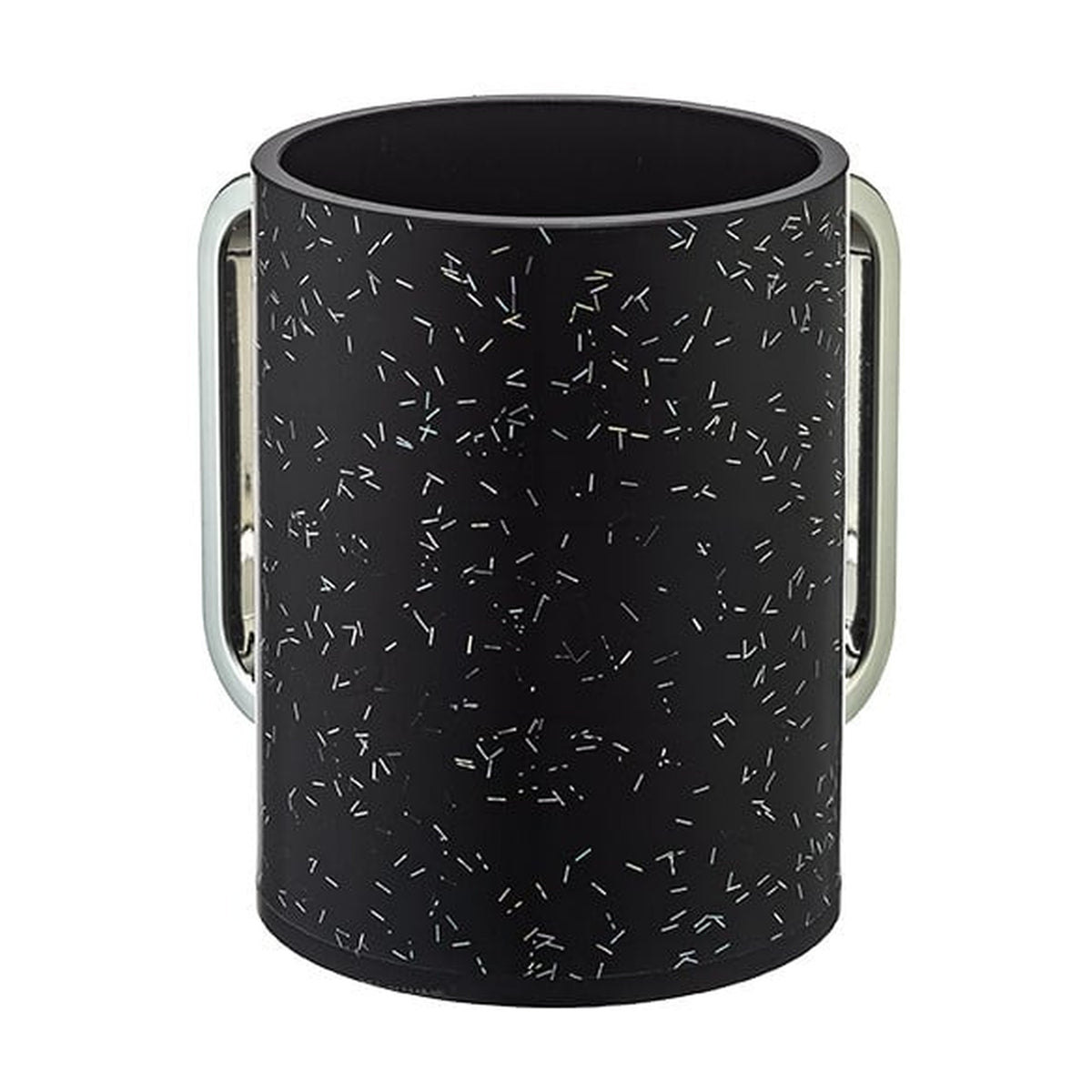 Acrylic Washing Cup 13 cm - Black with Silver Sparkles