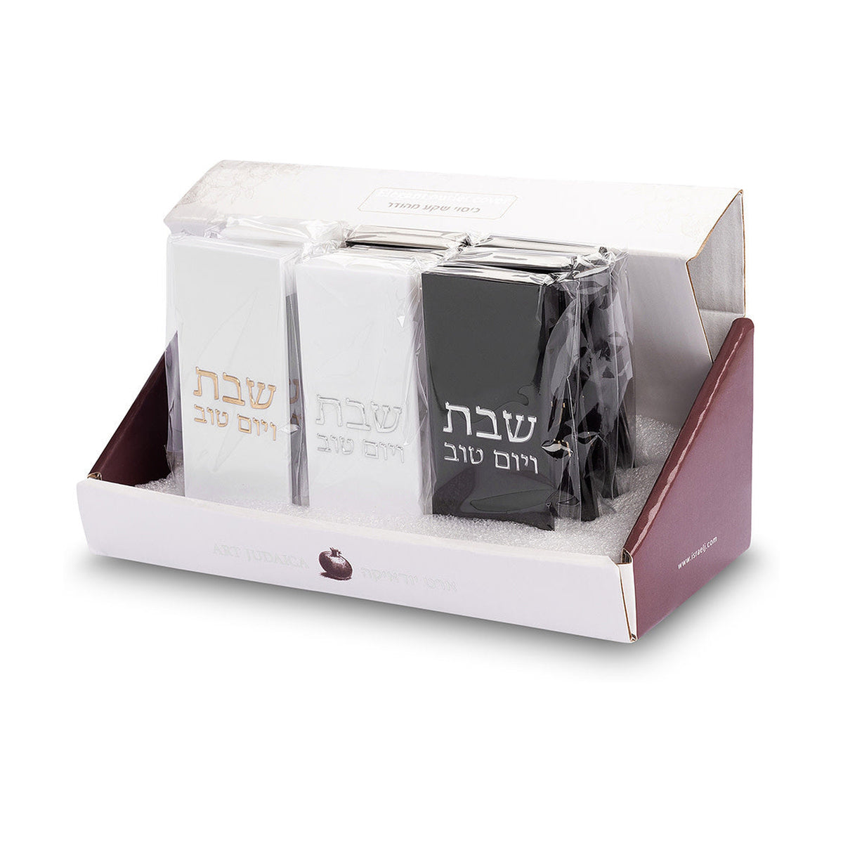 Plastic Shabbat & Yom Tov Narrow Outlet Cover - Black, White, Gold