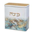 Tin Matzah Box 20.5*19 cm Blue Marble