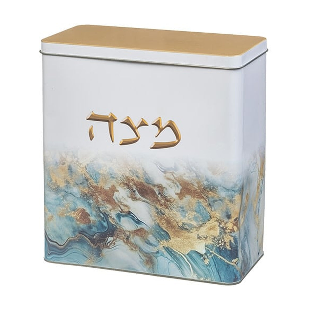 Tin Matzah Box 20.5*19 cm Blue Marble