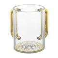 Washing Cup, Clear with Gold Handles
