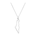 Necklace - 925 Sterling Silver Israel Map