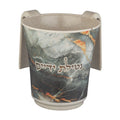 Washing Cup - Dark Marble with Orange Accent - Bamboo