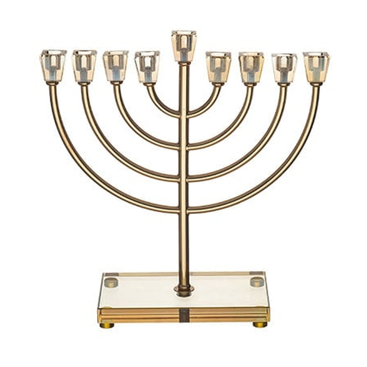 Metal Menorah with Crystal base 36cm