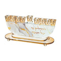Crystal Elegant Menorah 14cm - Gold Marble Design