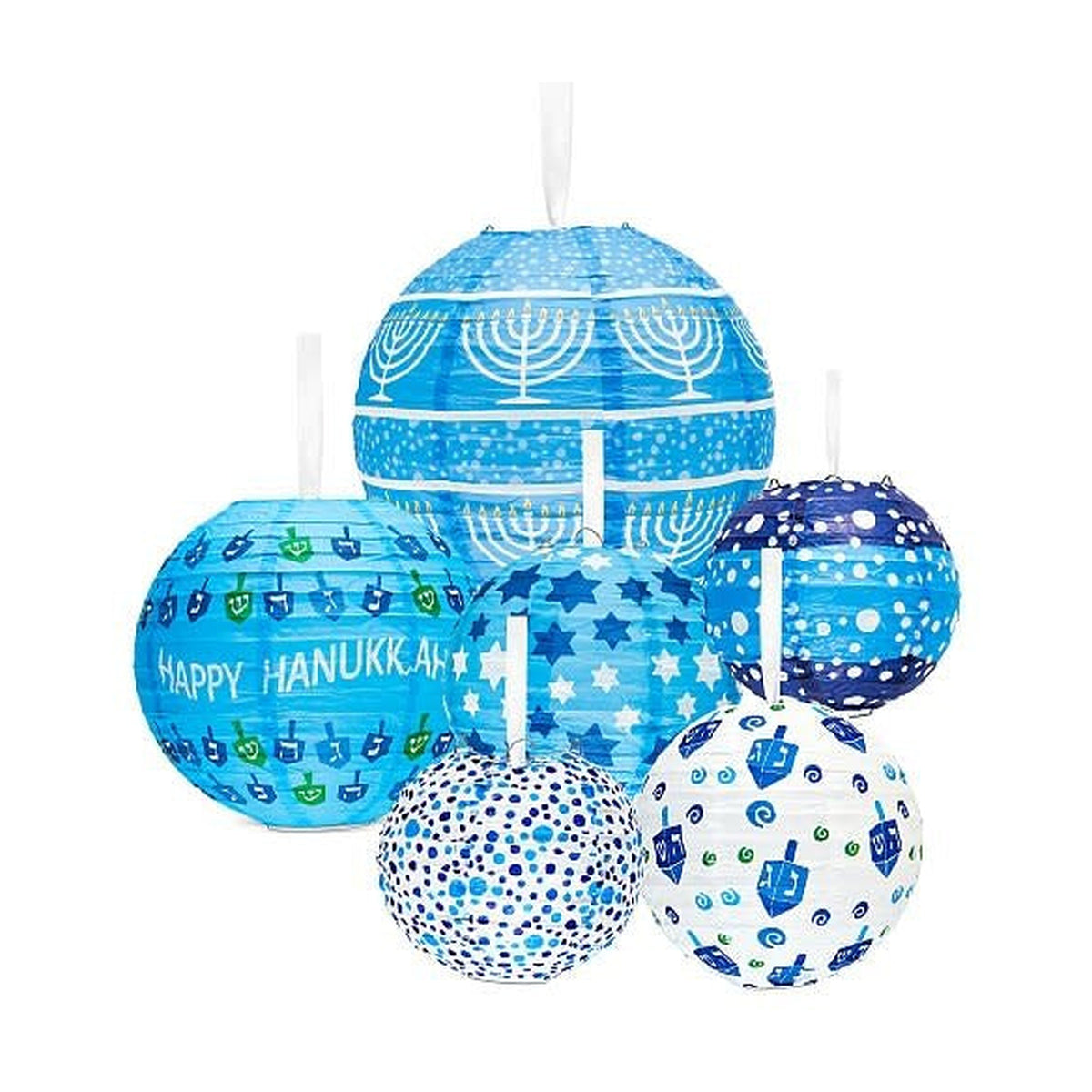 Chanukah Paper Lanterns, 6pcs