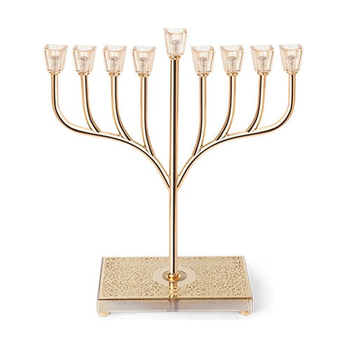 Metal Menorah with Crystal base and Plaque 37cm
