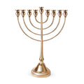 Metal Menorah 49cm - Gold with Candle Lighting Prayer Card