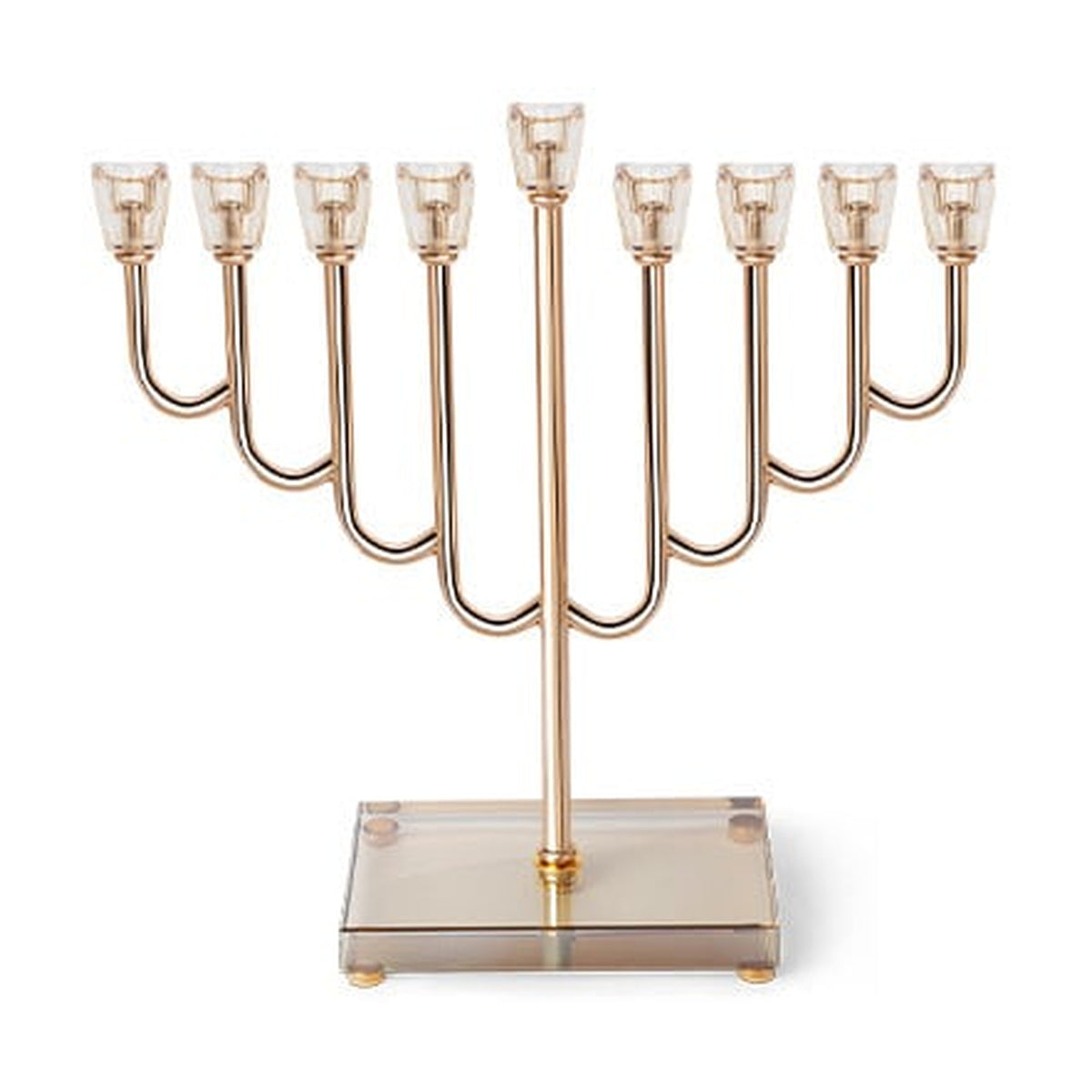 Metal Menorah 32 cm- Rose gold Finish