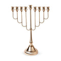 Metal Menorah Rose Gold 64cm with Candle Lighting Prayer Card