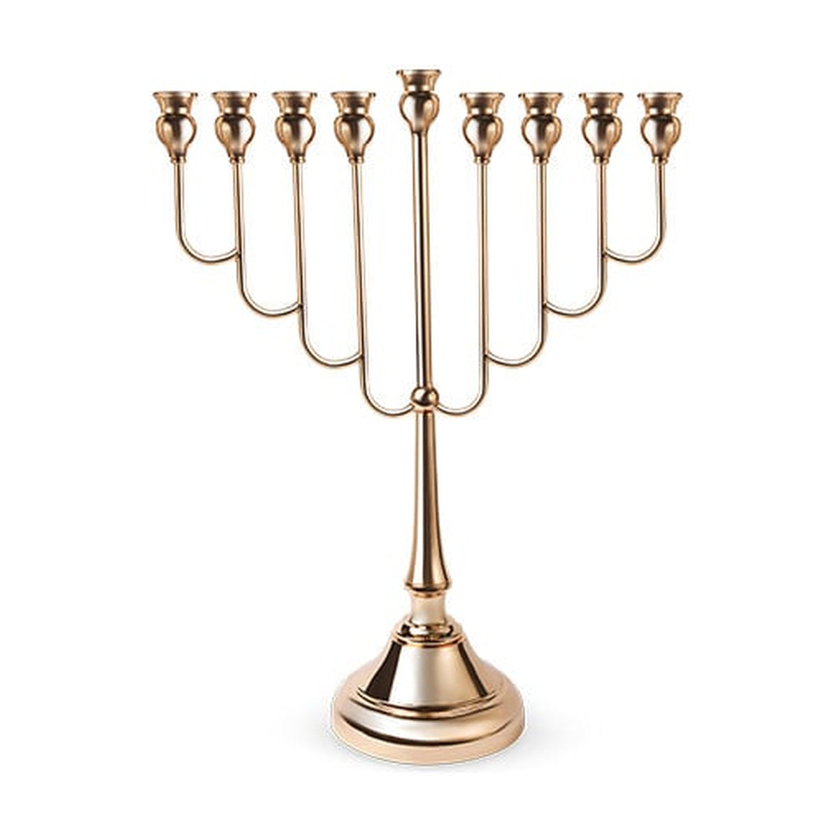 Metal Menorah Rose Gold 64cm with Candle Lighting Prayer Card