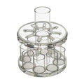 Modern Clear with Silver Lucite Kiddush Fountain Set with 8 cups