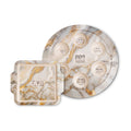 Gold Marble Matzah and Seder Plate - Bamboo