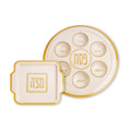 Gold Matzah and Seder Plate - Bamboo