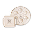 Silver Matzah and Seder Plate - Bamboo