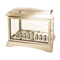 Metal and Glass Menorah Box - Gold Colour