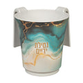 Blue and Gold Marble Washing Cup - Bamboo