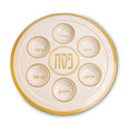 Beige and Gold Seder Plate - Round