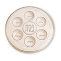 Beige and Silver Seder Plate - Round