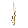 Gold-Tone Stainless Steel Israel Map Necklace - 50 cm