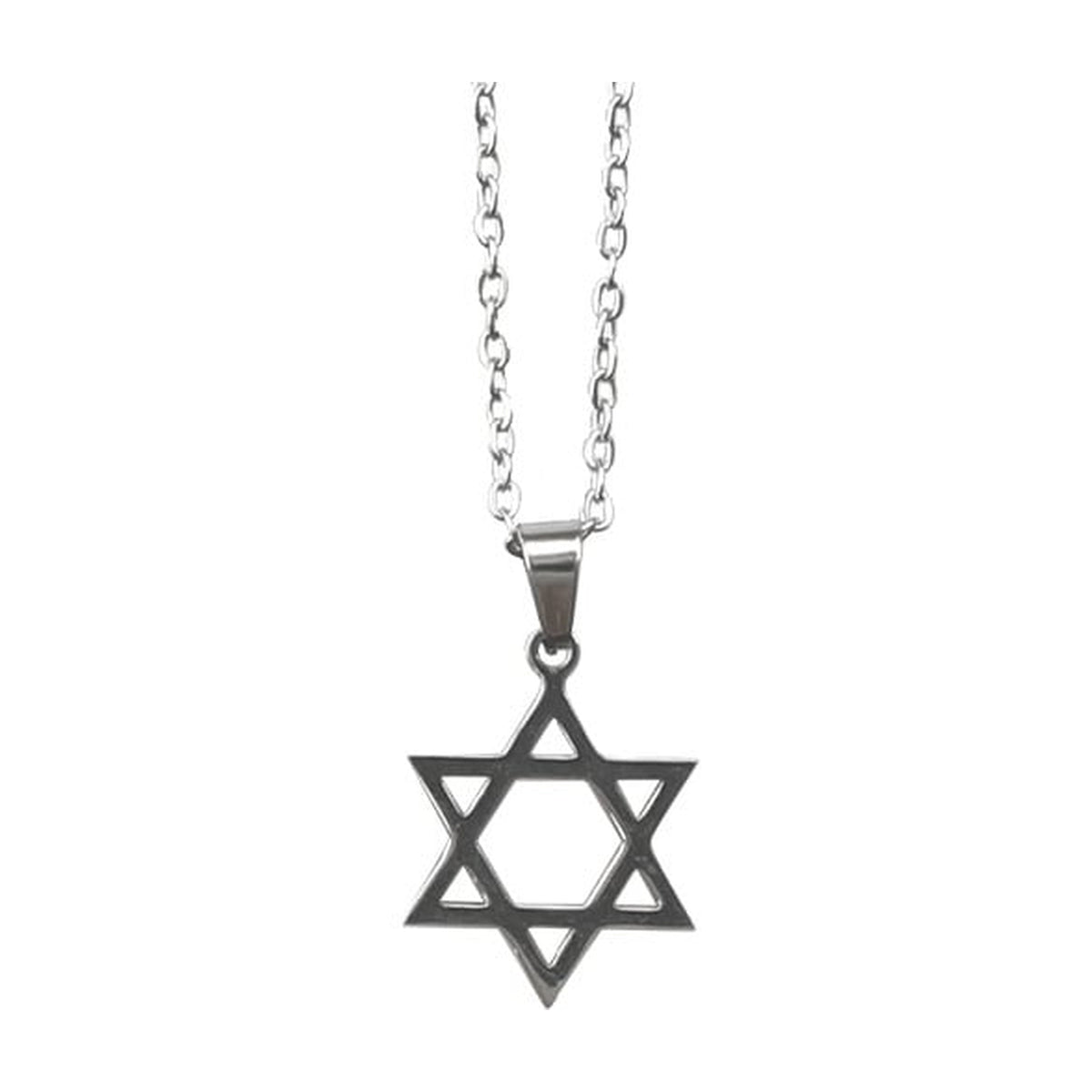 Stainless Steel Magen David Necklace - 50 cm