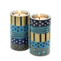 Aluminum Candlesticks, 12cm, Blue Design