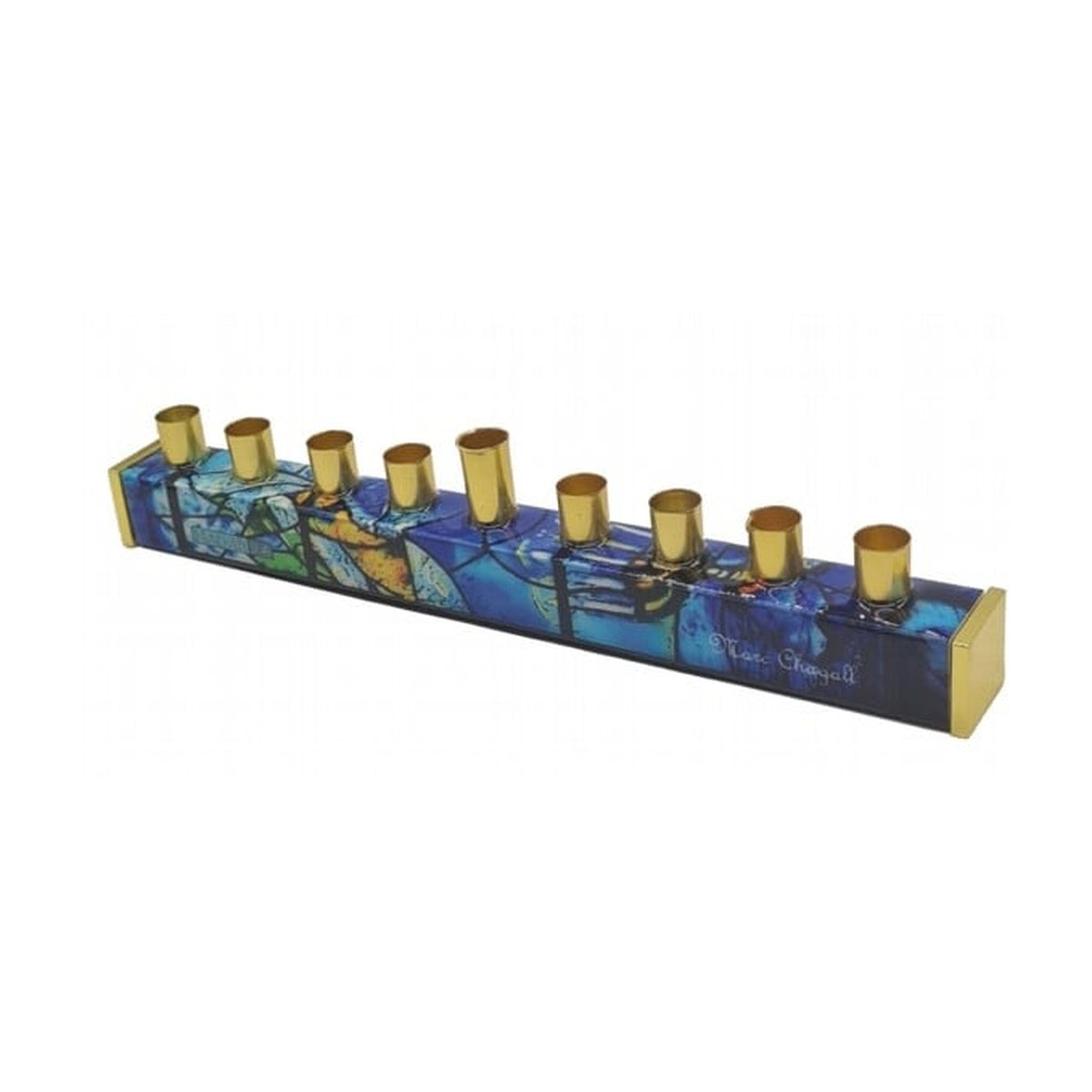 Strip Menorah, Chagall Windows, Blue