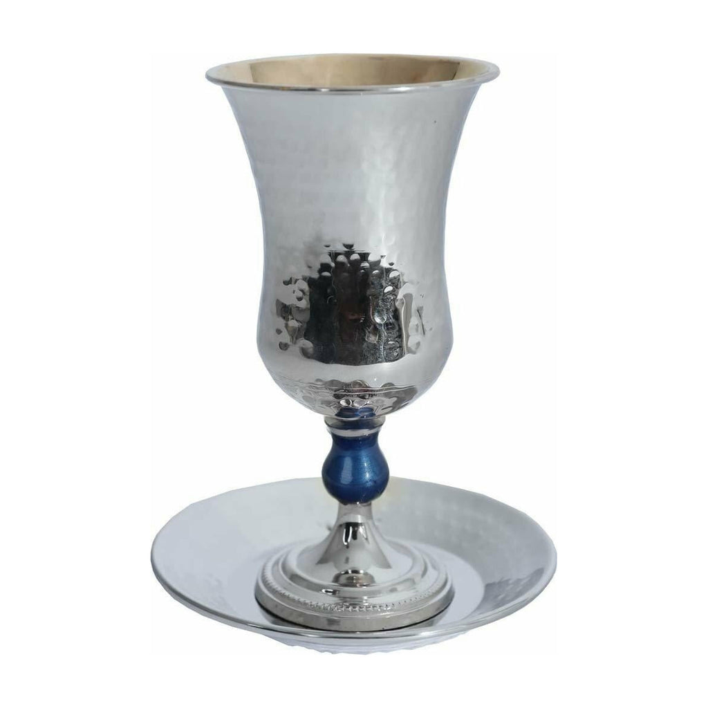 Kiddush Cup with Tray, Hammered